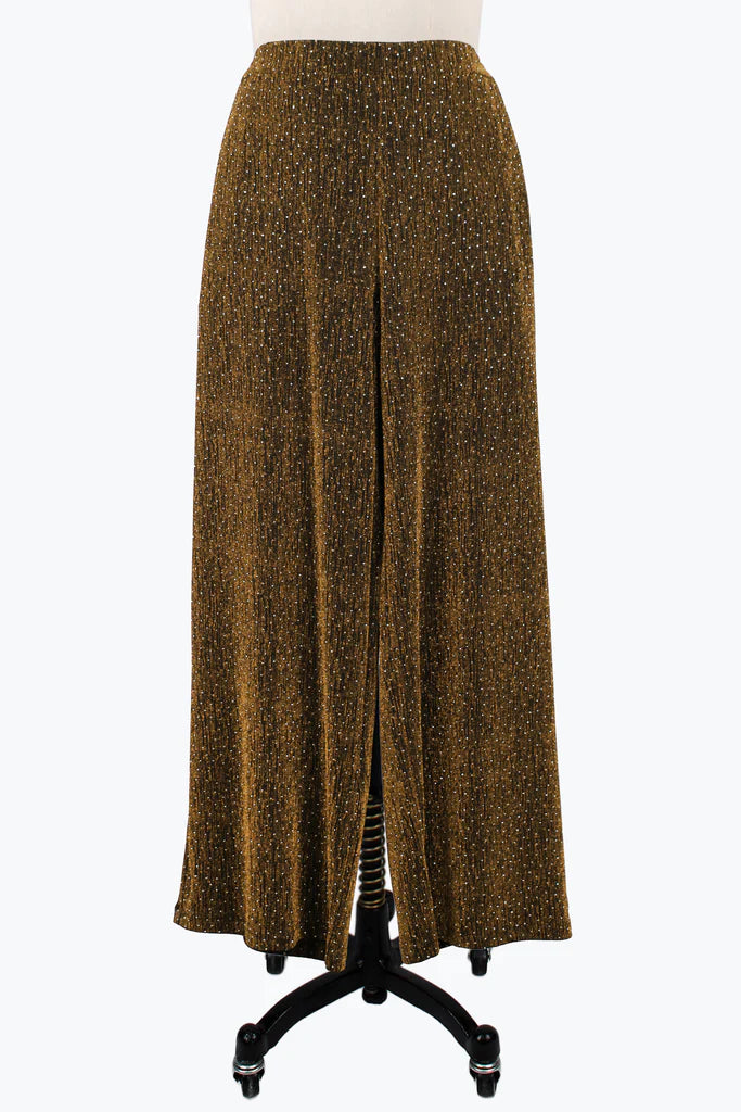 DAMEE WIDE LEG RHINESTONE PANTS - 1226-GLD