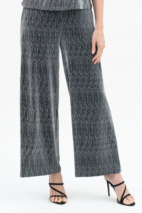 DAMEE WIDE LEG RHINESTONE PANTS - 1226 - SLV