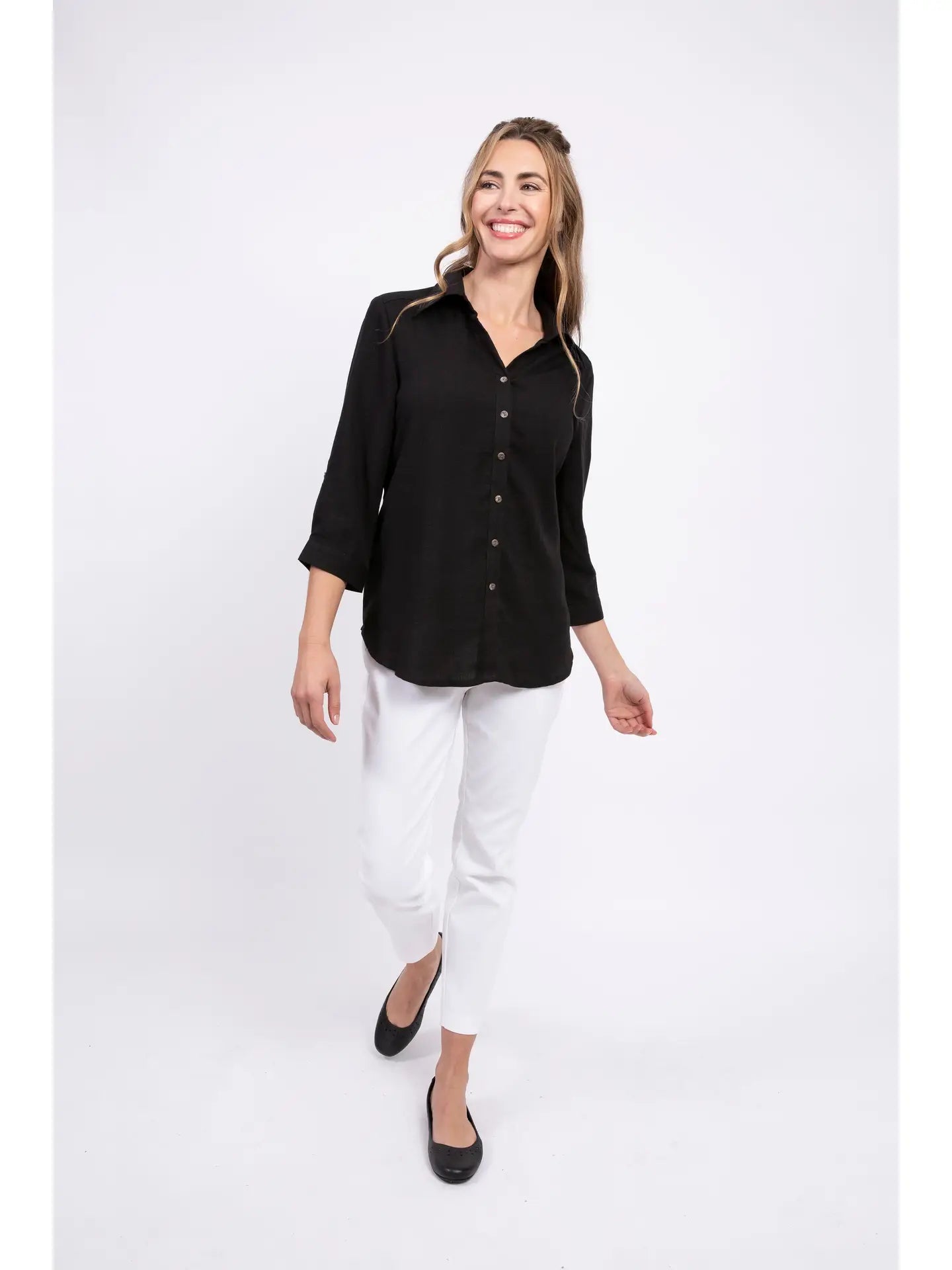 Fridaze AA161 - Short Tuxedo Linen Shirt