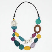 SYLCA Grove Wooden Statement Necklace - BP26N12 - CONFETTI