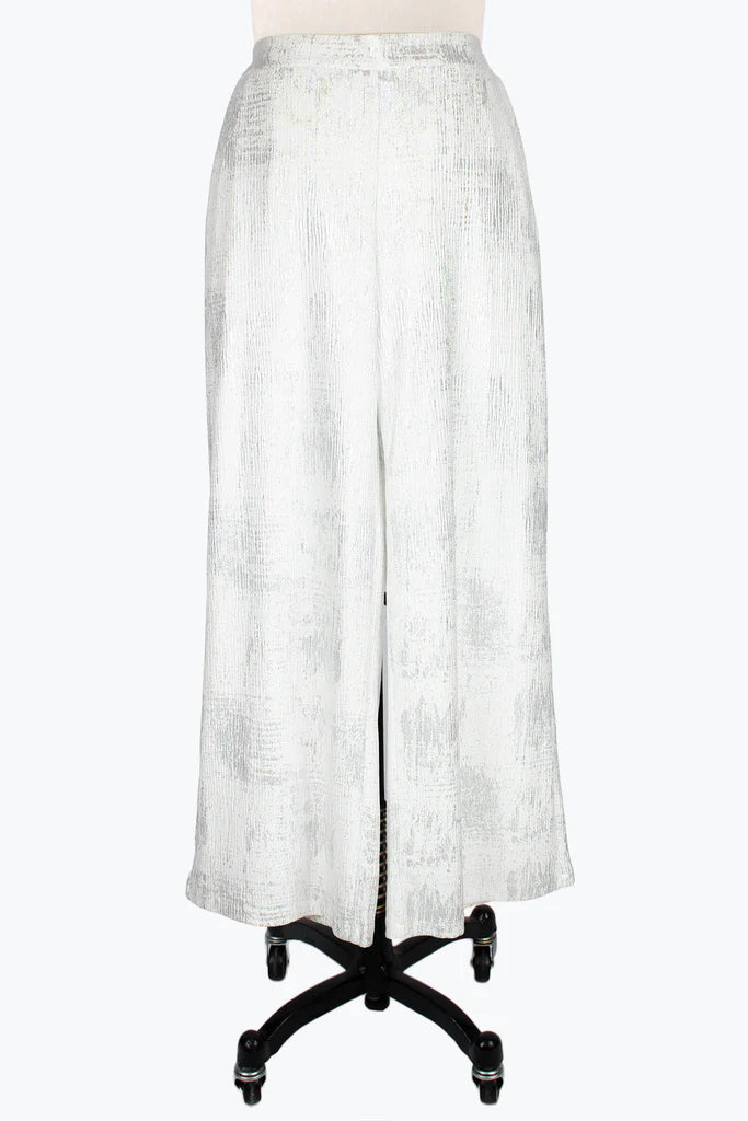 DAMEE FOIL CRINKLE WIDE LEG PANTS - 1232-SLV