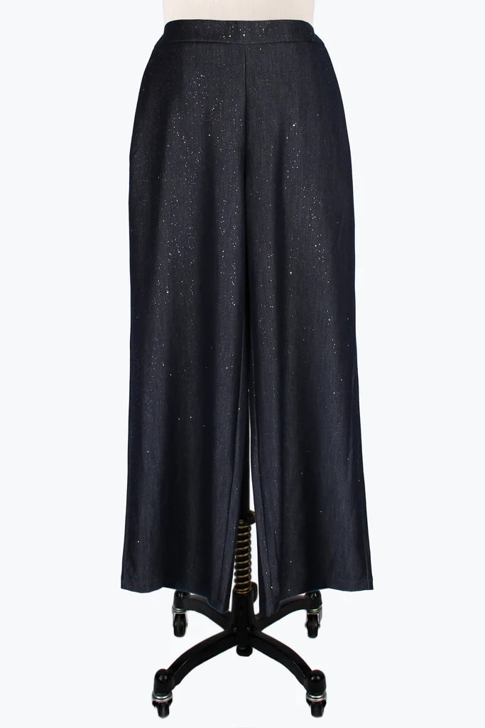 DAMEE GLITTERED WIDE LEG PANTS - 1233-DNM