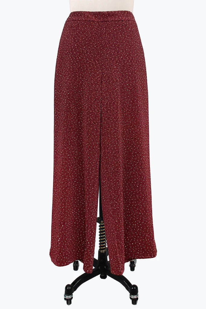 DAMEE JEWELED LUREX WIDE PANTS - 1237 - RED