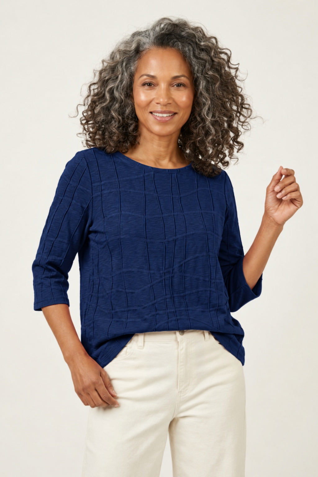 Habitat Wavy Knit Crewneck Tee - 13015 - NAVY