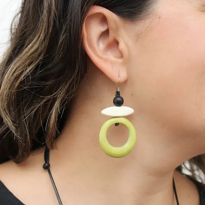 SYLCA Luna Eclipse Earrings - BP26E09 - LIME