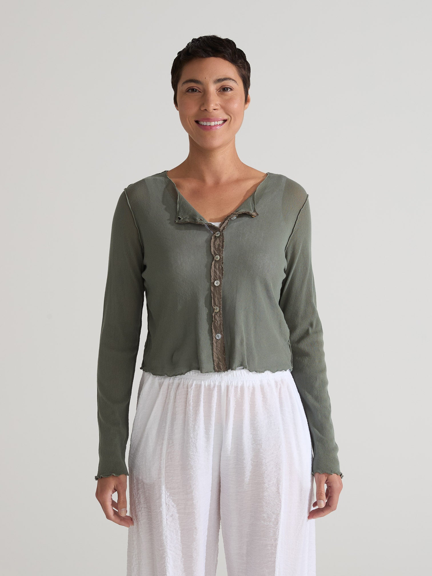 CUT LOOSE - Tulle Crop Cardigan - 1388445