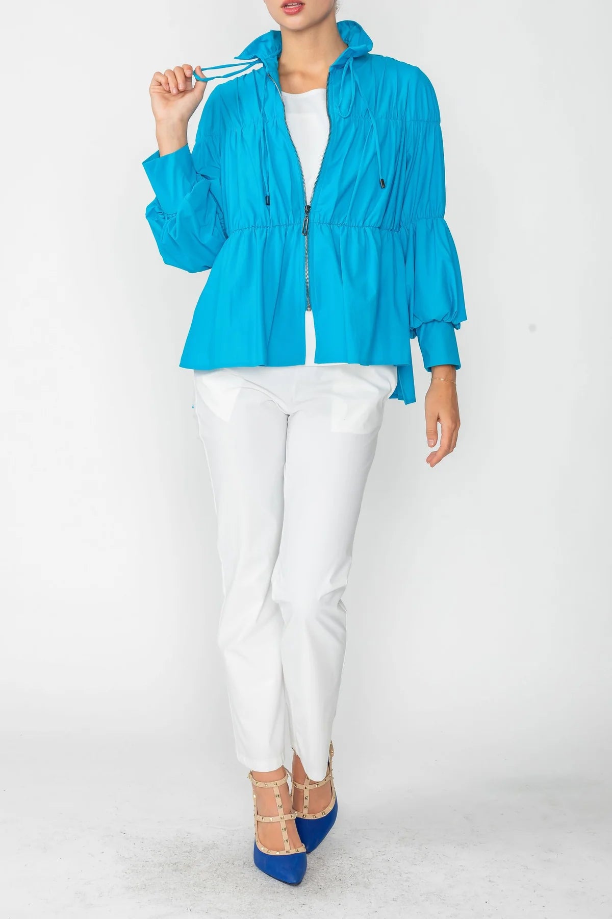 IC COLLECTION Jacket- 1395J- TURQUOISE