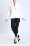 IC Collection Zip Front Cinched Parachute Jacket-1395J-WHITE