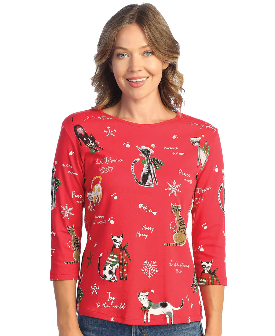 JESS & JANE "MEOW CHRISTMAS"- 14-1768 RED