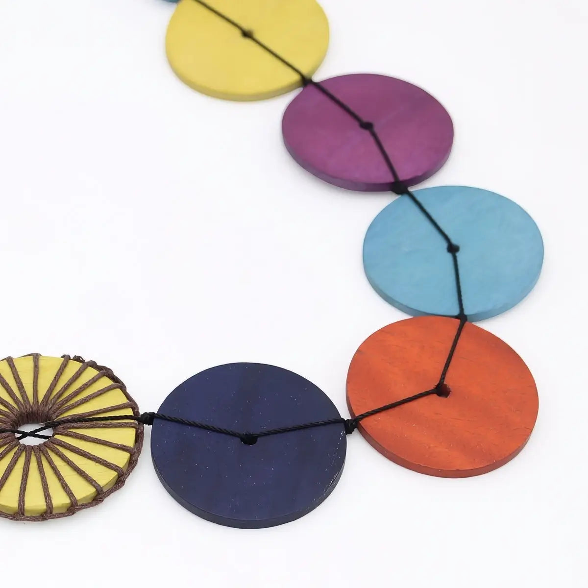 SYLCA Multicolor Wrapped Bead Riu Necklace