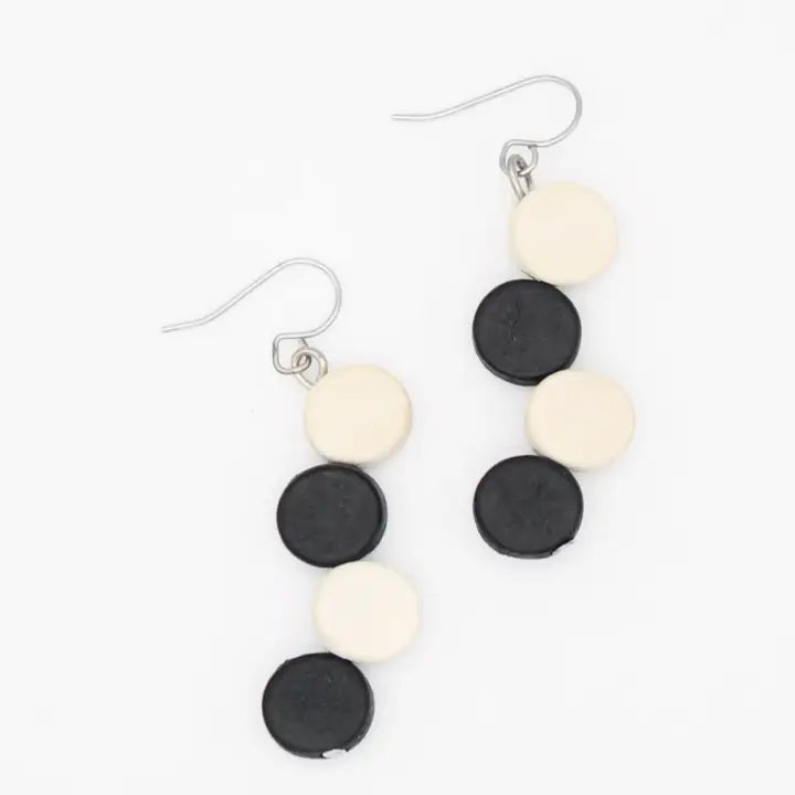 SYLCA Black and White Eva Dangle Earrings - TG26E01 - BLACK/WHITE