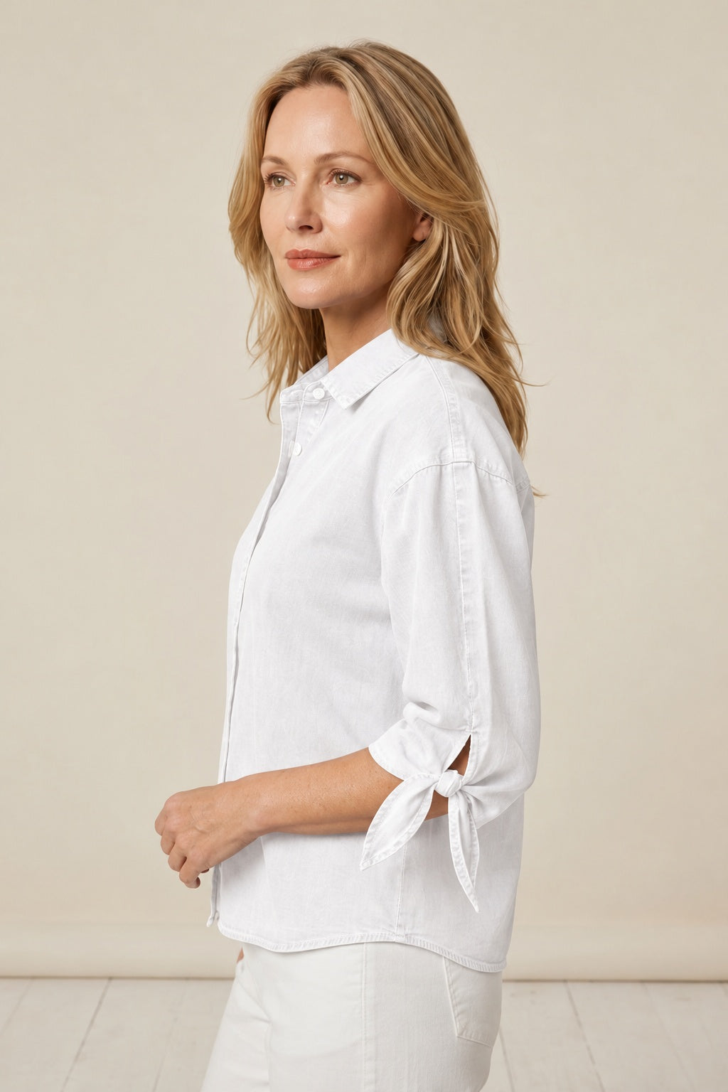Habitat Perfect Travel Shirts Tie Sleeve Top - 15023 - WHITE