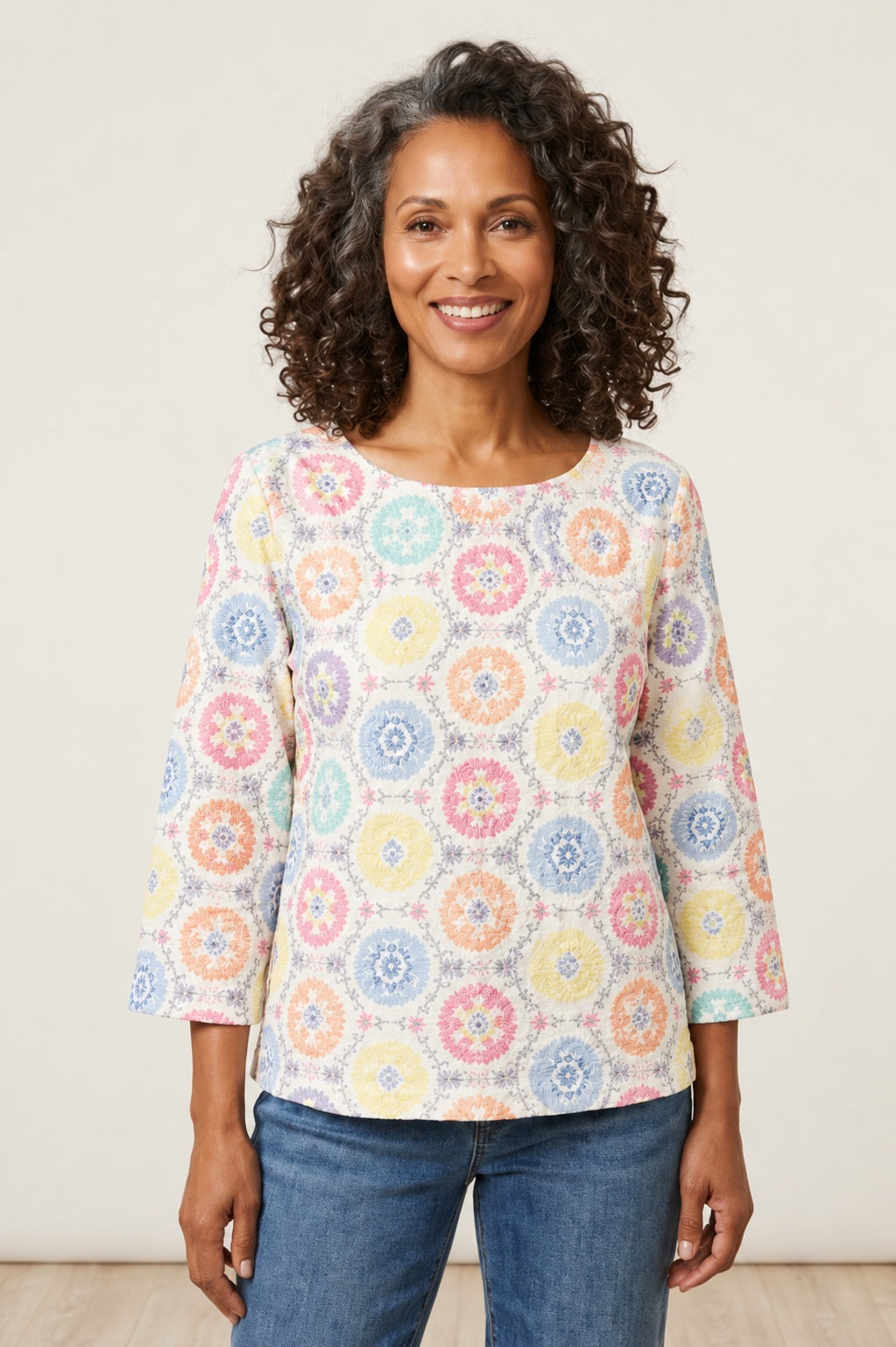 Habitat Medallion Treasure Pullover Top - 15700 - MULTI