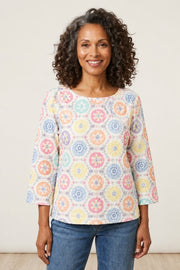 Habitat Medallion Treasure Pullover Top - 15700 - MULTI
