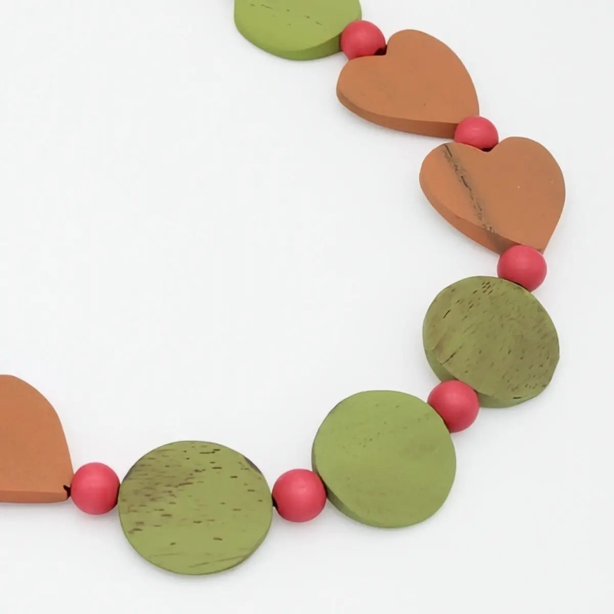 SYLCA Orange and Lime Heartgrain Necklace
