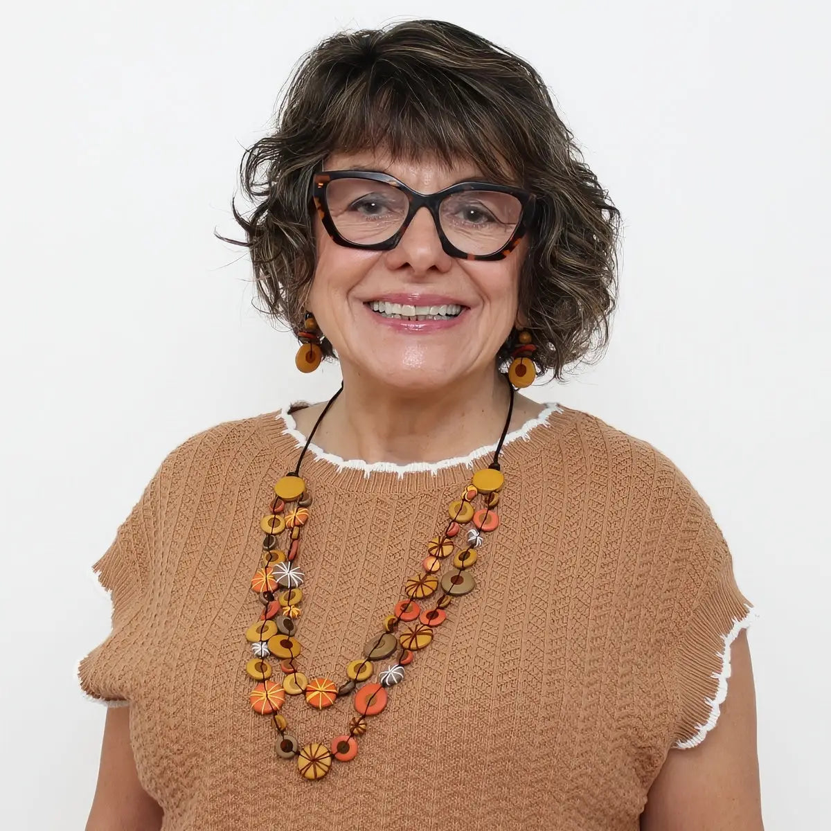 SYLCA Orange Melody Statement Necklace