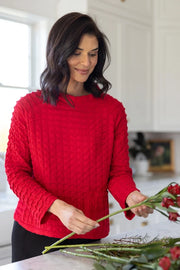 Habitat Texture Tides Raglan Rocket Top - 19105 - RUBY