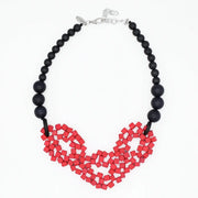 SYLCA Raspberry Mosaic Statement Necklace - SD26N20 - RED