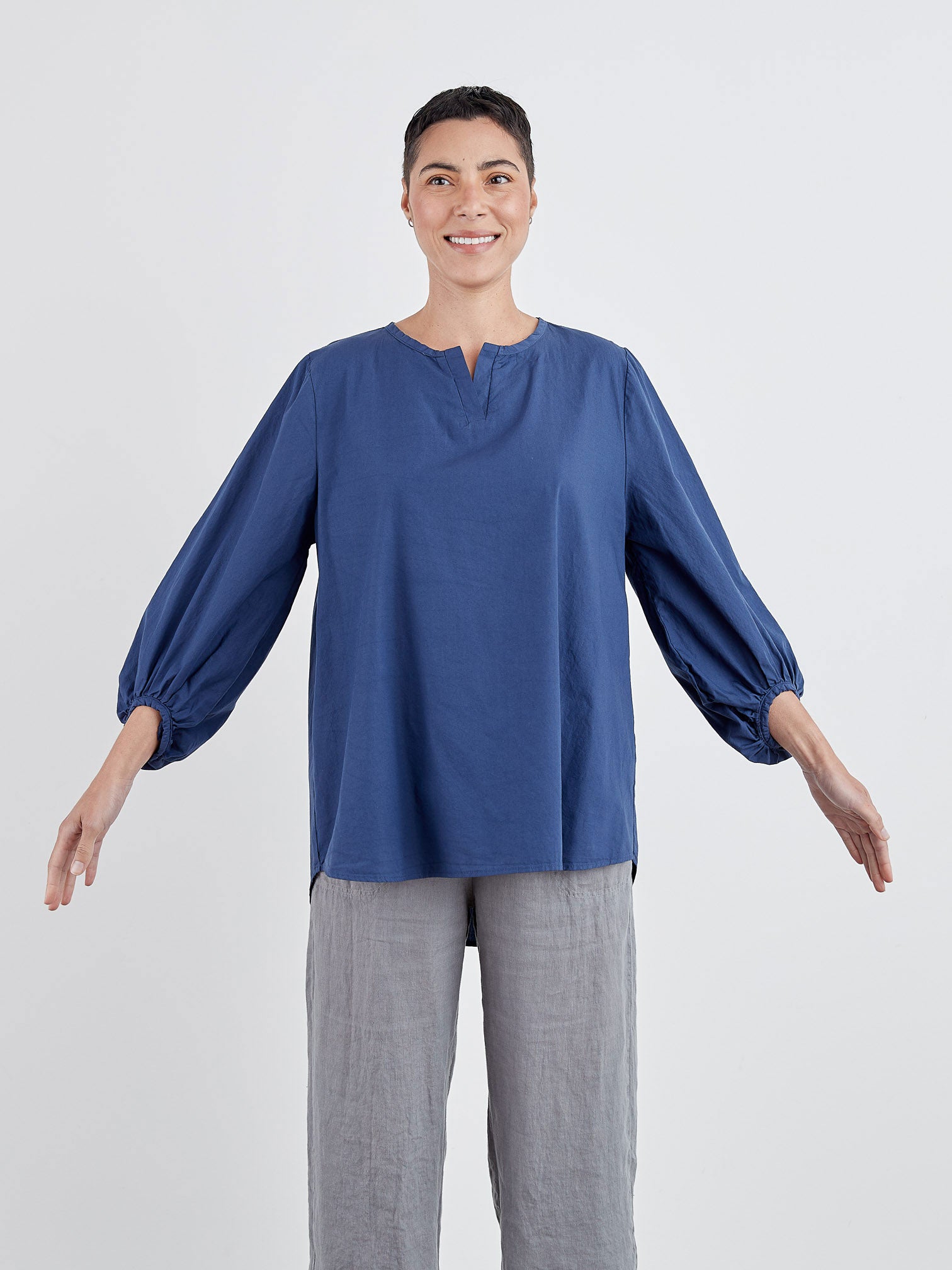 CUT LOOSE - Organic Poplin Balloon Slv Top - 1996102﻿