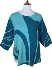 Yasuko Big Butterfly Essential Blouse - BB-176 - Aqua Blue
