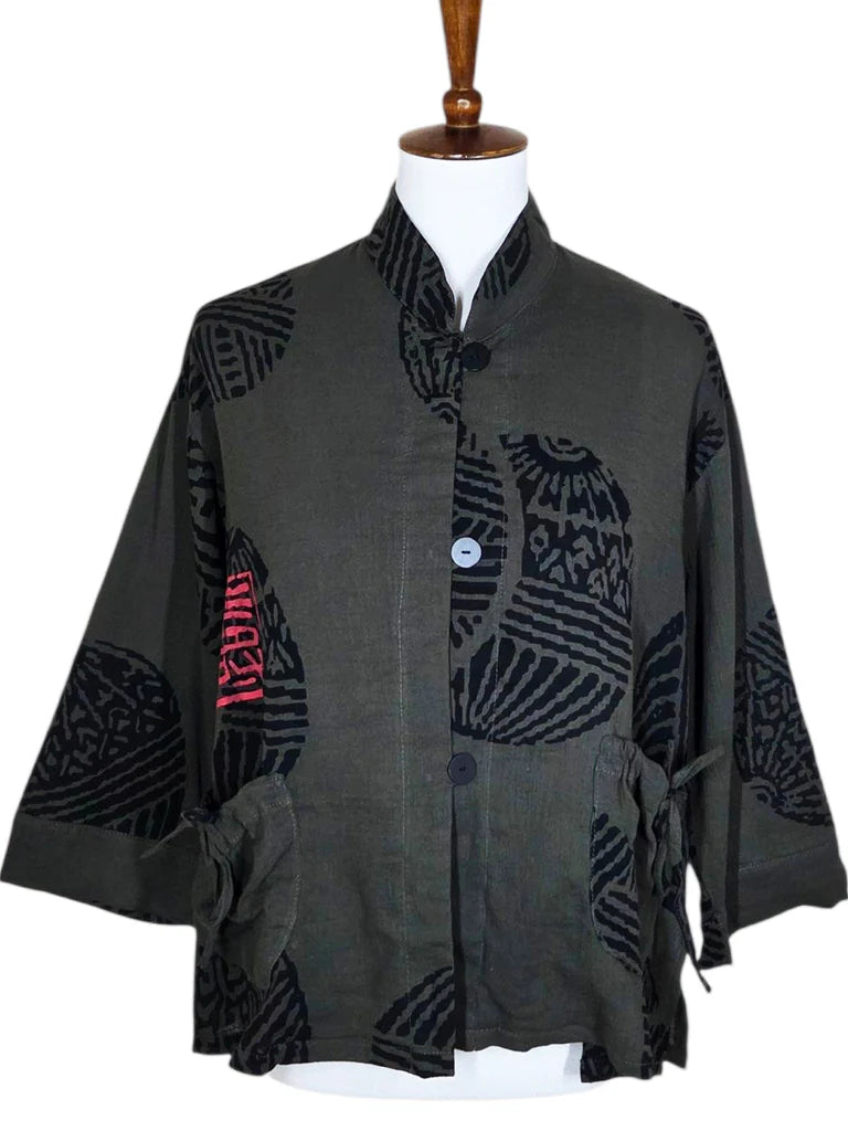Yasuko Pouch Pocket Jacket - TE-169 - Charcoal