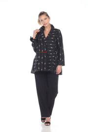 MOONLIGHT Button Front Black Diamond Blouse - 3149