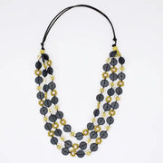 SYLCA Chartreuse Petite Daisy Triple Strand Necklace
