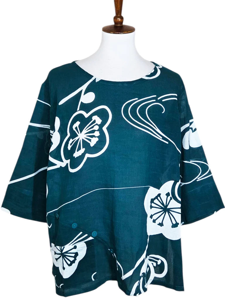 Yasuko Button Blouse - UM-203 - New Teal