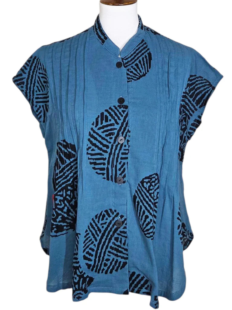 Yasuko Pintuck Blouse - TE-126 - New Teal