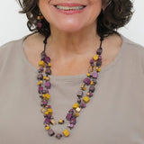 SYLCA Merlot Lia Floating Bead Necklace