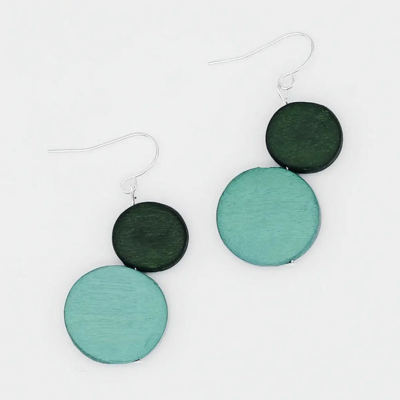 SYLCA Green Georgie Two Bead Drop Earrings