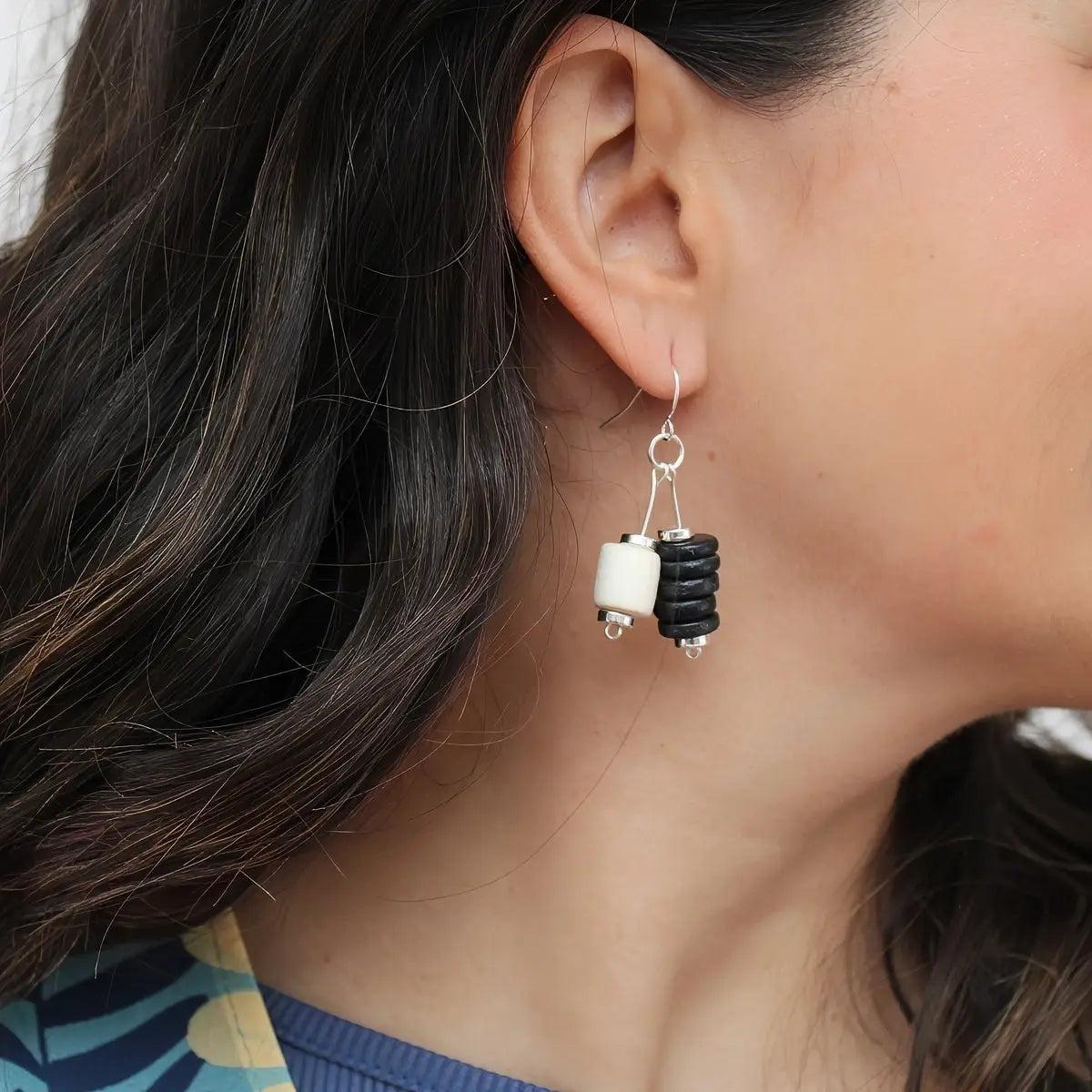 SYLCA Black Duel Drop Earring