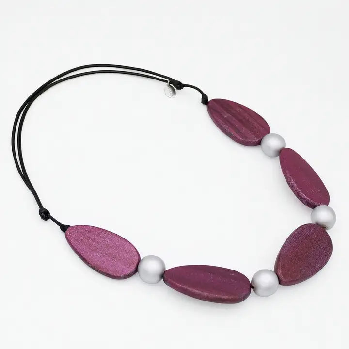 SYLCA Freya Metallic Purple Colorful Necklace - SD26N08 - PURPLE