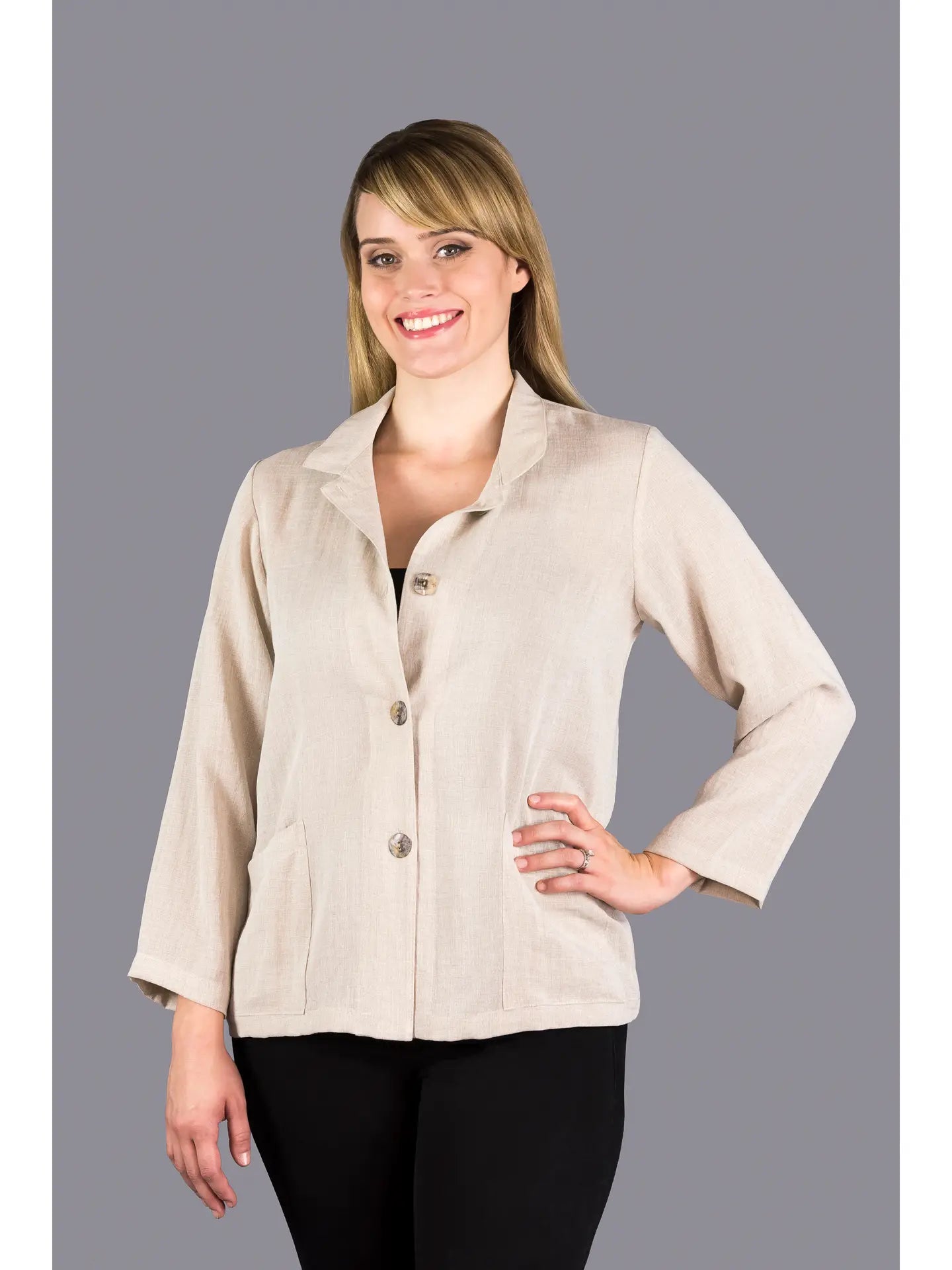 Fridaze AA04 - Classic Two Pocket Linen Jacket