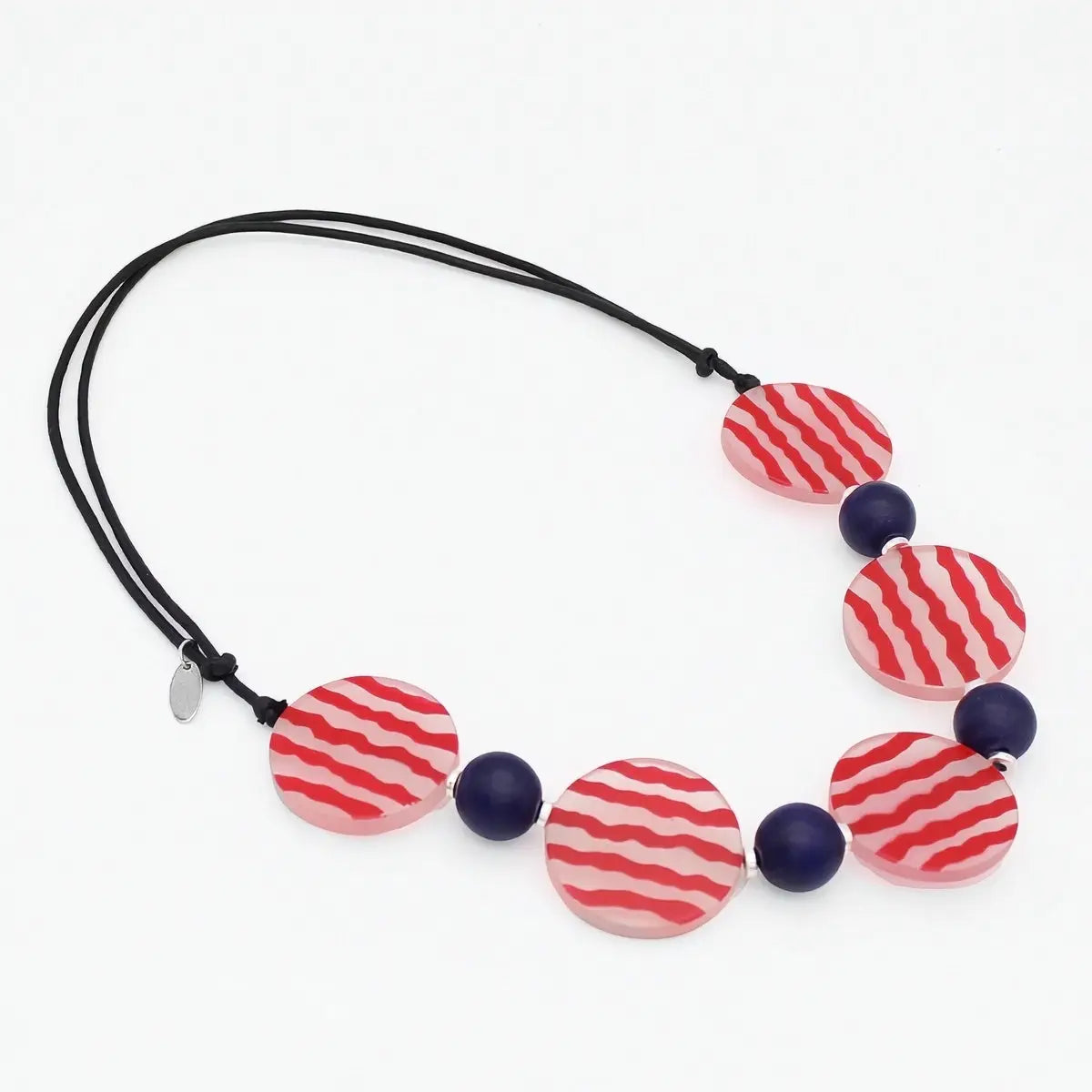 SYLCA Celebration Stripes Statement Necklace - SD26N23 - RED