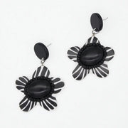 SYLCA Black Blossom Daisy Earrings - LS26E02 - BLACK