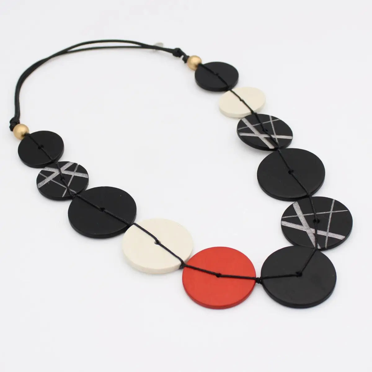 SYLCA Black Alida Circle Statement Necklace