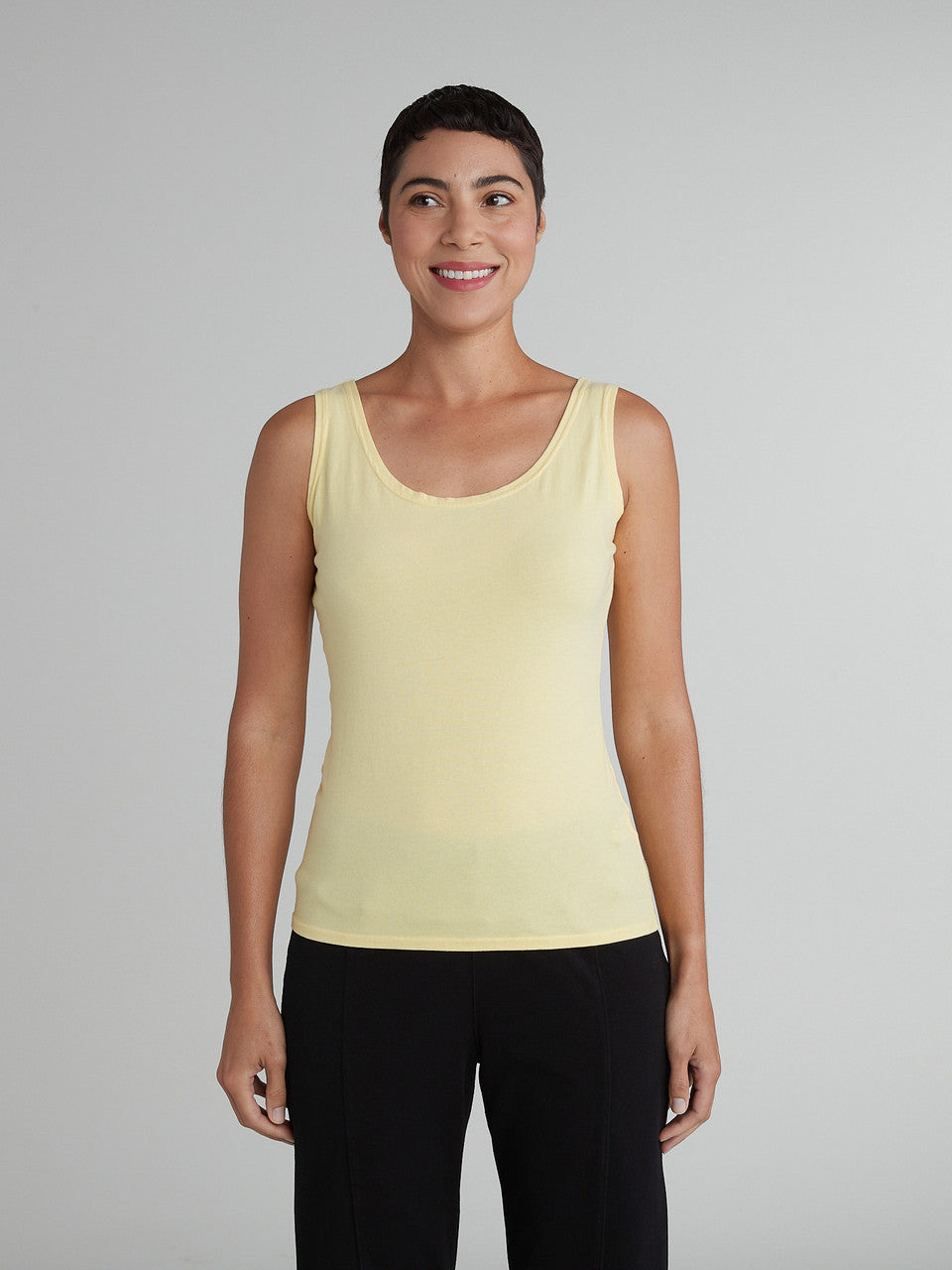 CUT LOOSE Light Lycra Jersey Convertible Boatneck Tank - 2015521