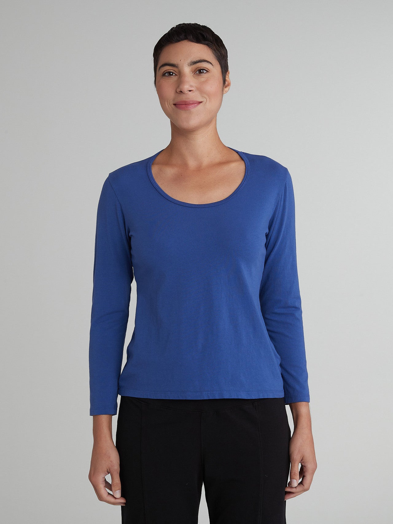 CUT LOOSE - Light Lycra Jersey 3/4 Slv Scoopneck Top - 2016795