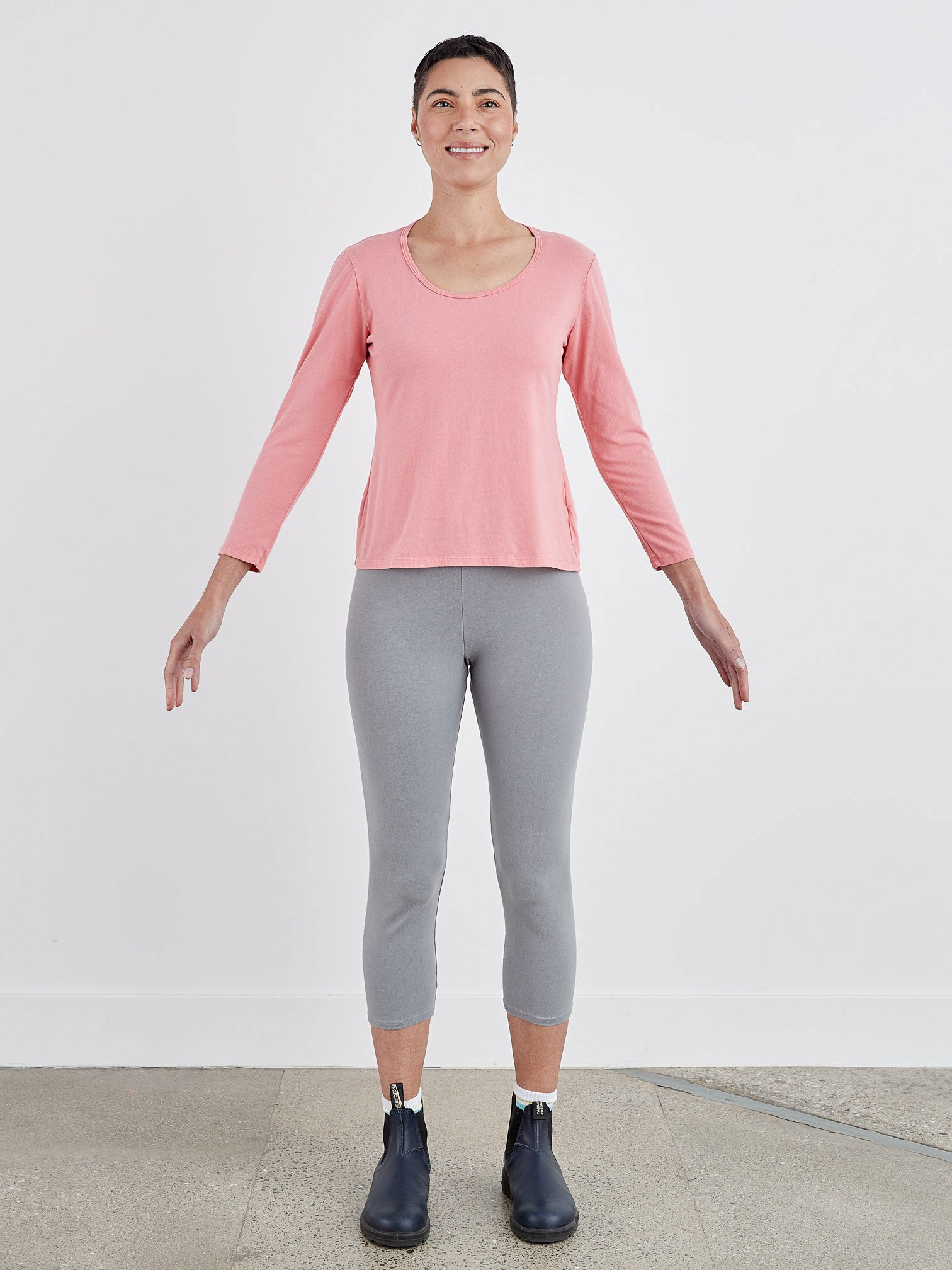 CUT LOOSE - Light Lycra Jersey 3/4 Slv Scoopneck Top - 2016795