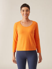CUT LOOSE - Light Lycra Jersey 3/4 Slv Scoopneck Top - 2016795