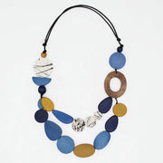 SYLCA Grove Wooden Statement Necklace - BP26N12 - BLUE