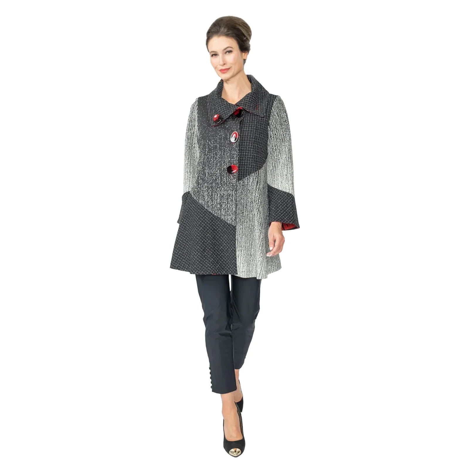 IC COLLECTION Jacket - 6907J - BLACK AND RED