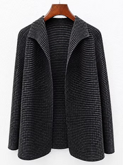 Vanite Couture Pleated Texture Jacket - 2159 - BLACK