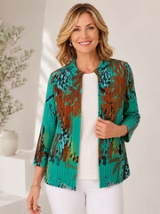 Vanite Couture Pleated Texture Jacket - 2159 - GREEN FOREST