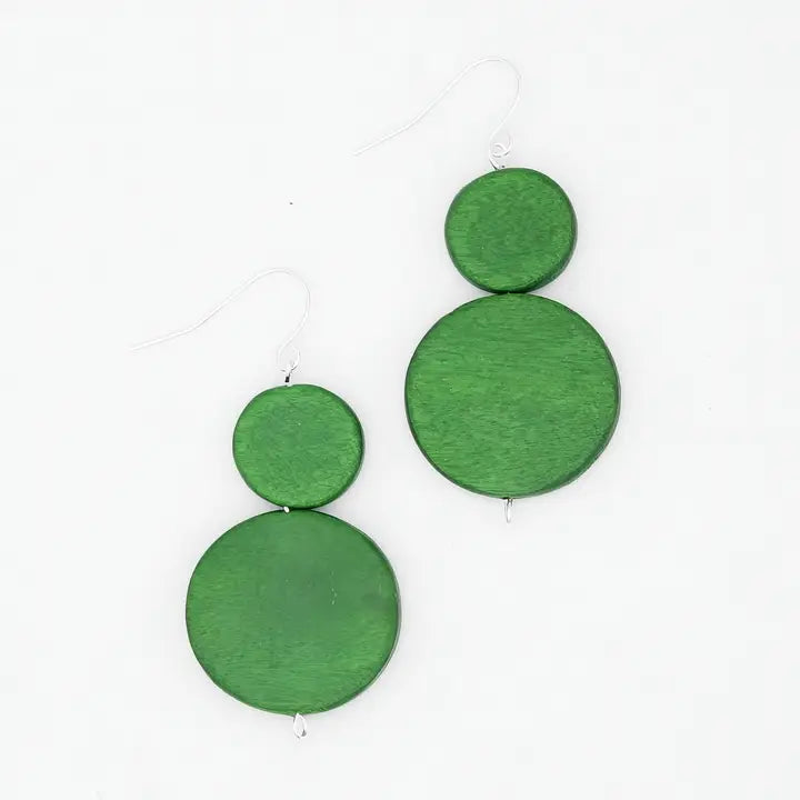 SYLCA Green Double Bead Sarah Earrings - SD18E65 - GREEN