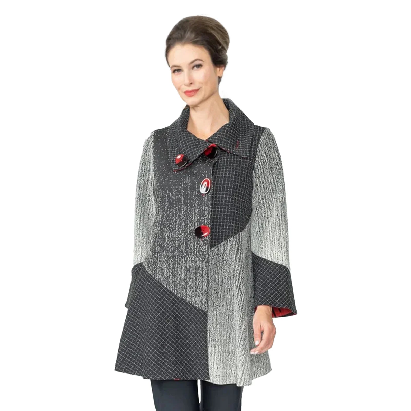 IC COLLECTION Jacket - 6907J - BLACK AND RED