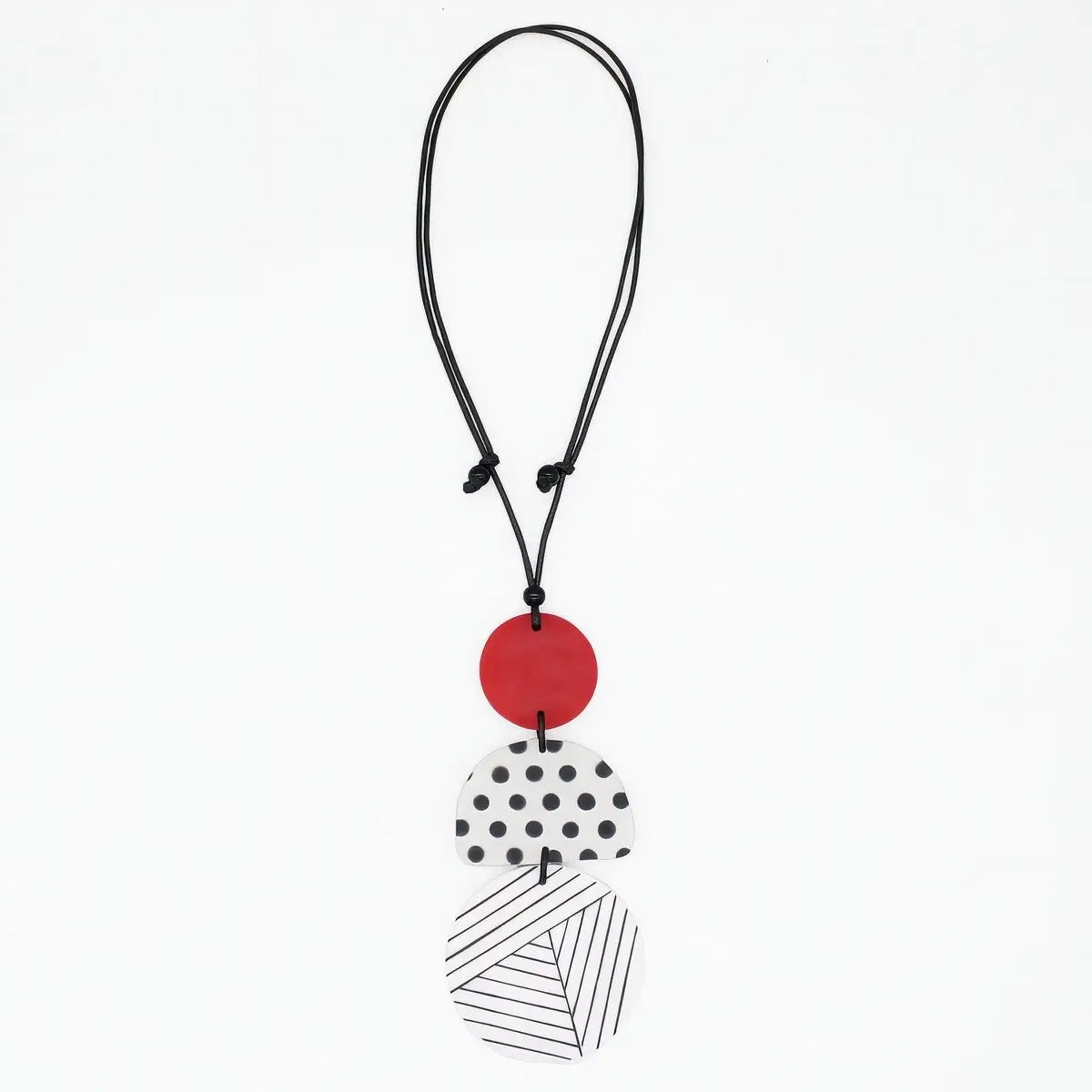 SYLCA Justine Red Mixed Art Pendant - LS26N25 - RED
