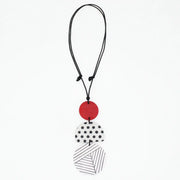 SYLCA Justine Red Mixed Art Pendant - LS26N25 - RED