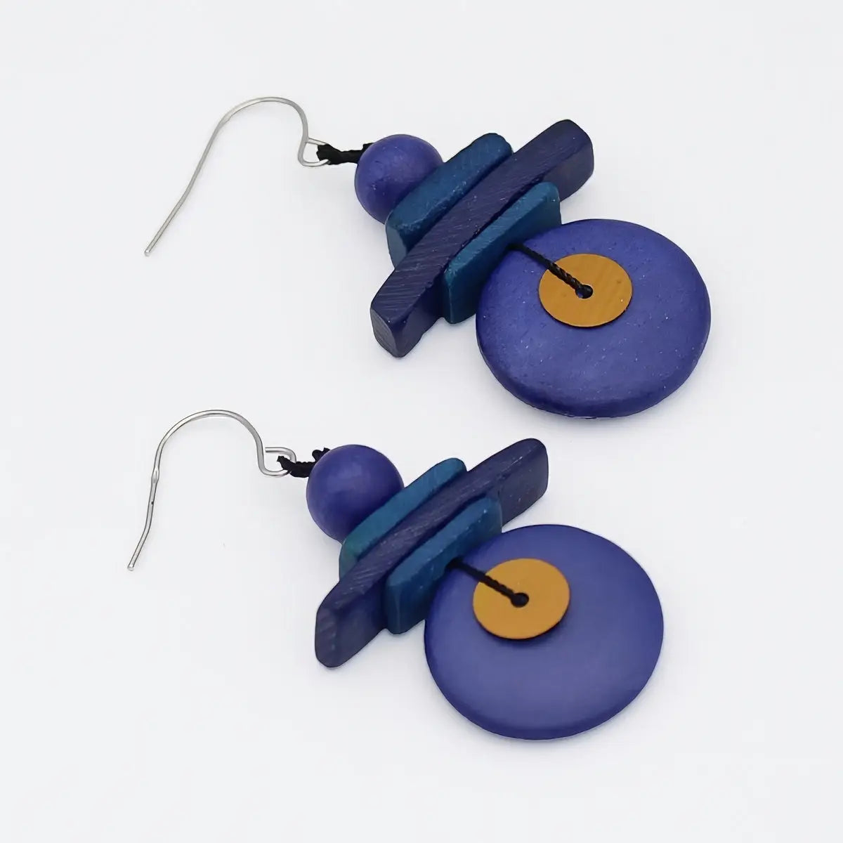 SYLCA  Assuta Navy Drop Earrings